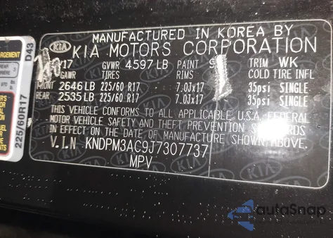 2018 Kia Sportage Lx from USA, damaged, VIN KNDPM3AC9J7307737